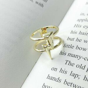 NEW Kendra Scott Bolt Gold Double Band Ring #7 Authentic